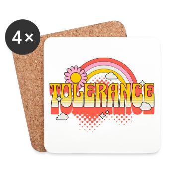 Toleranz Vielfalt Respekt Akzeptanz Liebe LGBTQ - Untersetzer (4er-Set) - Weiß - Vorne