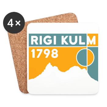 Rigi Kulm Lucerne Randonnée sur le lac des Quatre-Cantons - Dessous de verre (lot de 4) - blanc - Devant