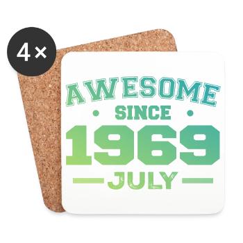 July 1969 Birthday Party July 1969 Retro - Coasters (set of 4) - white - Front
