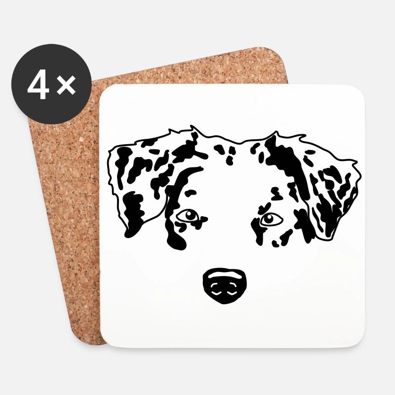 minimal Australian Shepherd Aussie dog - Untersetzer (4er-Set) - Weiß