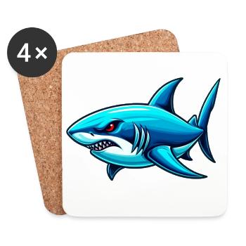 Shark - Coasters (set of 4) - white - Front