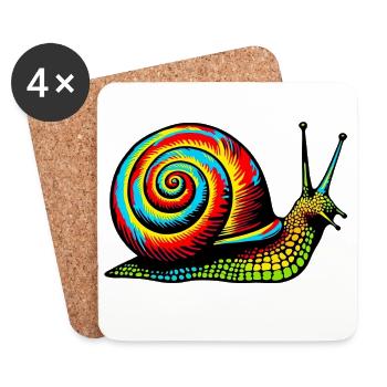 Escargot - Dessous de verre (lot de 4) - blanc - Devant
