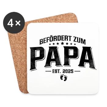Befördert zum Papa 2025 - Untersetzer (4er-Set) - Weiß - Vorne