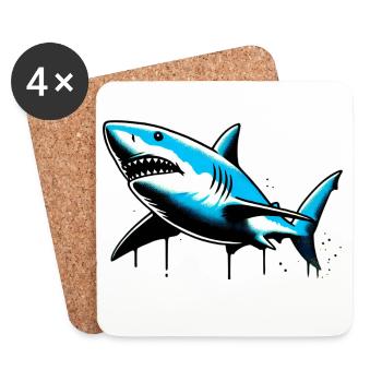 Shark - Coasters (set of 4) - white - Front