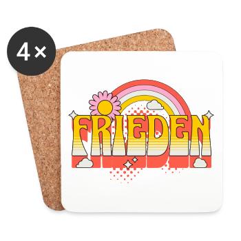 Peace Peace Colorful Rainbow Flower Against War - Coasters (set of 4) - white - Front