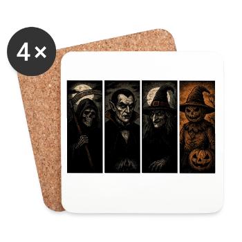Grim Reaper Sorcière Vampire Épouvantail - Dessous de verre (lot de 4) - blanc - Devant