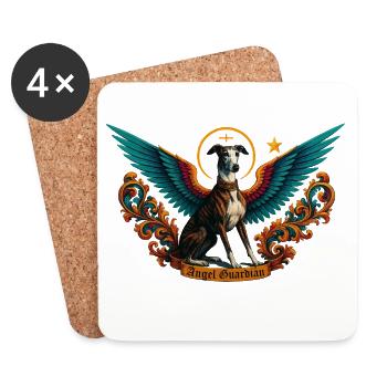 Ángel Guardián Nr5 Engelwächter-Hund - Untersetzer (4er-Set) - Weiß - Vorne