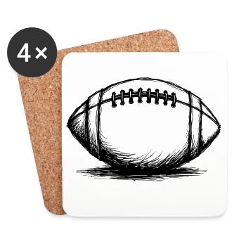 Vintage American Football Ball Sportsman - Coasters (set of 4) - white - Front