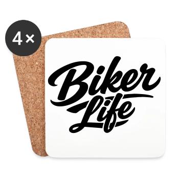 biker life - Untersetzer (4er-Set) - Weiß - Vorne