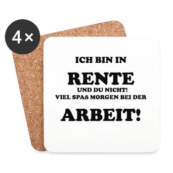 Rentnerwitz: Nie Mehr Frühdienst - Untersetzer (4er-Set) - Weiß - Vorne