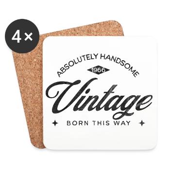 Vintage Born This Way – Absolutely Handsome 60 - Coasters (set of 4) - white - Front