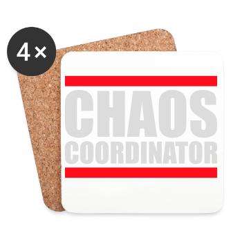 Chaos Coordinator Lustig Titel Eltern Lehrer Logo - Untersetzer (4er-Set) - Weiß - Vorne