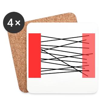 Crimson Edges Abstract Frame - Coasters (set of 4) - white - Front