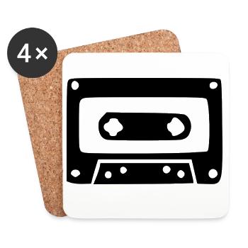 Retro Music Cassette Vintage 80s 90s Gift - Coasters (set of 4) - white - Front