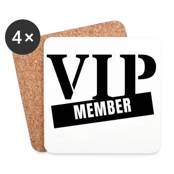 Membre VIP - Fête du Club pour Personnes Très Importantes - Dessous de verre (lot de 4) - blanc - Devant