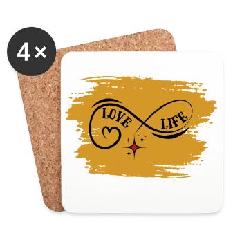 Unendliches Liebesleben - Untersetzer (4er-Set) - Weiß - Vorne
