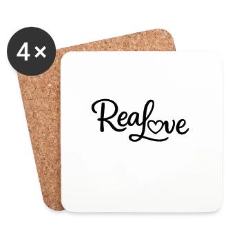 Real Love Silhouette - Untersetzer (4er-Set) - Weiß - Vorne