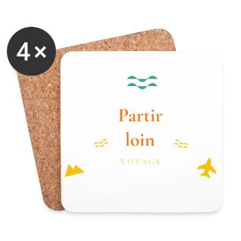 Partir loin — voyage - Dessous de verre (lot de 4) - blanc - Devant