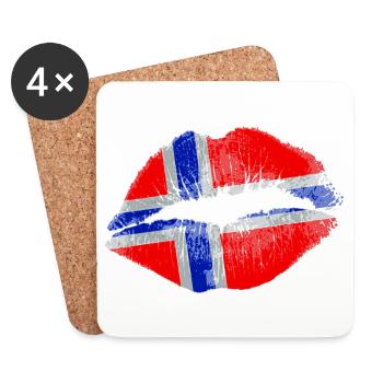 Kiss (Norway / Noreg) - Coasters (set of 4) - white - Front