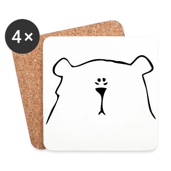 Eisbär Gesicht Kopf Bär Polarbär Nordpol - Untersetzer (4er-Set) - Weiß - Vorne