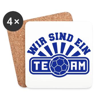 Wir sind einTeam (Handball) - Untersetzer (4er-Set) - Weiß - Vorne