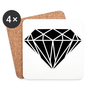Diamant - Untersetzer (4er-Set) - Weiß - Vorne