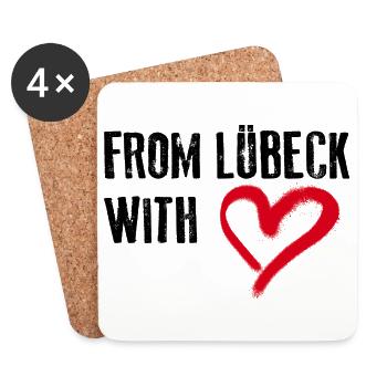 DE LÜBECK WITH LOVE Lübeck Amour - Dessous de verre (lot de 4) - blanc - Devant