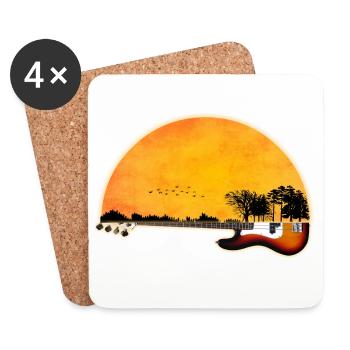 Gitarre Natur - Untersetzer (4er-Set) - Weiß - Vorne
