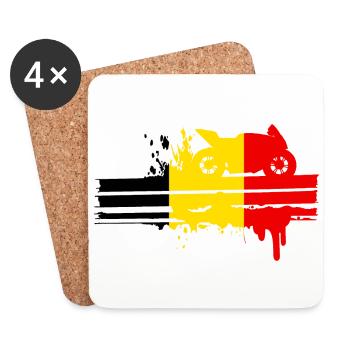 Moto Sport Automobile Belgique Bande de course - Dessous de verre (lot de 4) - blanc - Devant