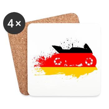 Moto Art Motorsport Allemagne Drapeau - Dessous de verre (lot de 4) - blanc - Devant