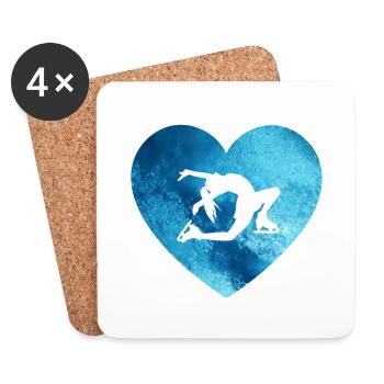 Figure Skating Heart Ice Dancer - Coasters (set of 4) - white - Front