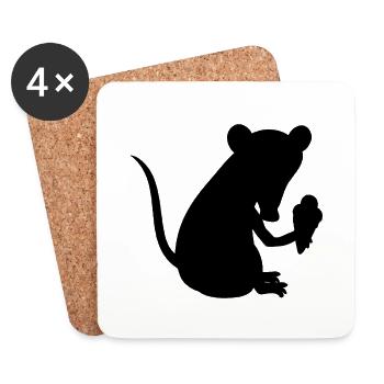 Eiscreme Maus Gelato Tüte Street Art - Untersetzer (4er-Set) - Weiß - Vorne