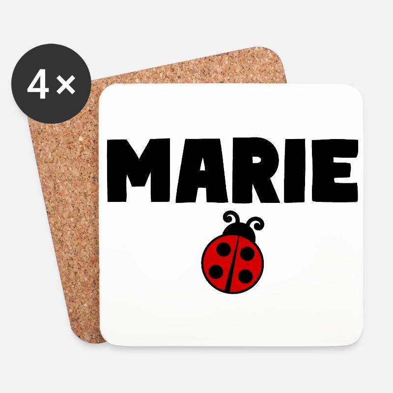 MARIE Marienkäfer - Untersetzer (4er-Set) - Weiß