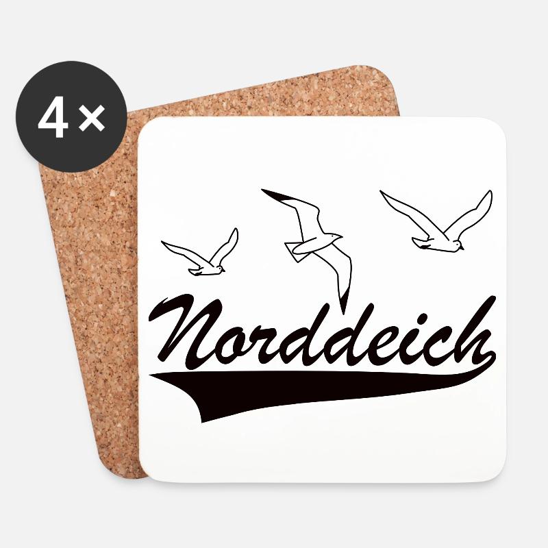 Norddeich - Untersetzer (4er-Set) - Weiß