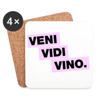 Veni Vidi Vino - Untersetzer (4er-Set) - Weiß - Vorne