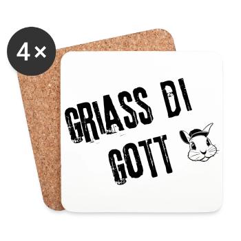 Griaß di Gott Vibes | Redewendung - Untersetzer (4er-Set) - Weiß - Vorne
