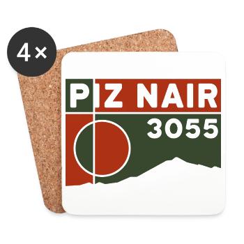 Piz Nair Height, Cable Car, Hiking, Climbing, Souvenirs - Coasters (set of 4) - white - Front
