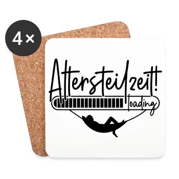 ATZ Ladebalken Hängematte Altersteilzeit loading - Untersetzer (4er-Set) - Weiß - Vorne