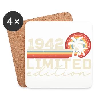 Vintage 1942 Retro 1942 Anniversary Gift - Coasters (set of 4) - white - Front