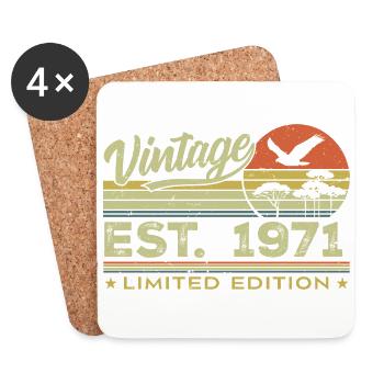 Vintage 1971 Awesome Since 1971 Gift 1971 Retro - Coasters (set of 4) - white - Front