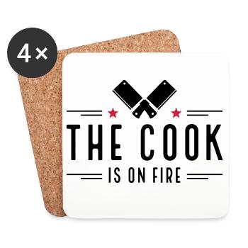Cadeaux amusants pour les hommes qui aiment cuisiner - Dessous de verre (lot de 4) - blanc - Devant