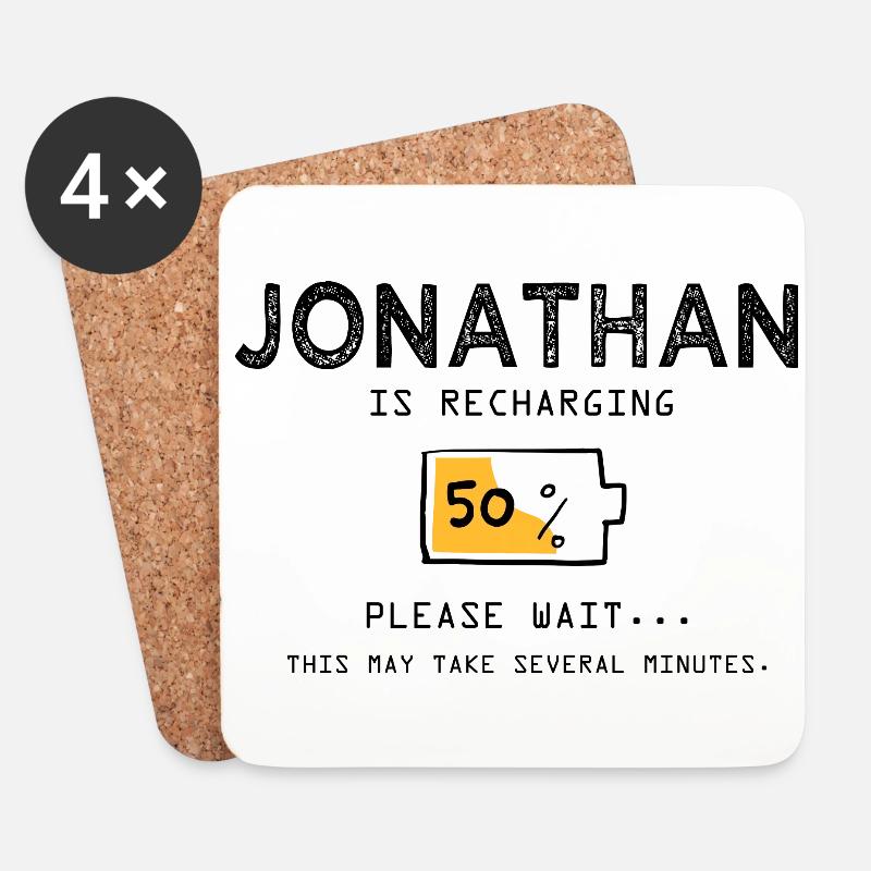 Jonathan Lustig Name Sarkastische Geschenke Name - Untersetzer (4er-Set) - Weiß