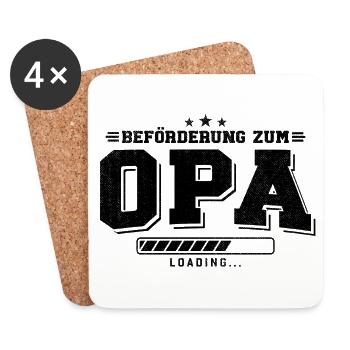 Beförderung zum Opa loading - Untersetzer (4er-Set) - Weiß - Vorne
