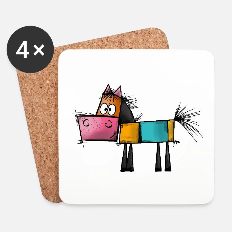 Abstrakte Kunst Pferd - Untersetzer (4er-Set) - Weiß
