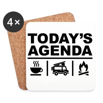Todays Agenda - Untersetzer (4er-Set) - Weiß - Vorne
