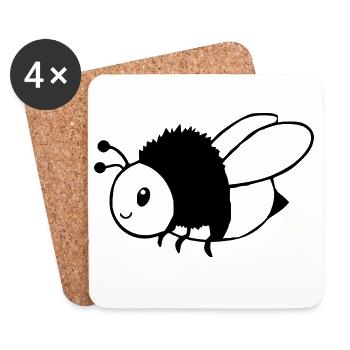 personalisiertes Bienen T-shirt Geschenk Imker - Untersetzer (4er-Set) - Weiß - Vorne