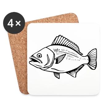 Fisch Angler T-shirt Geschenk Angler - Untersetzer (4er-Set) - Weiß - Vorne
