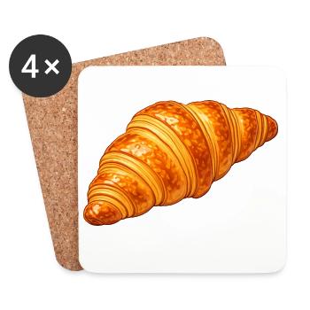 Croissant Illustration Goldbraunes Gebäck  - Untersetzer (4er-Set) - Weiß - Vorne