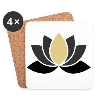  Edle Lotusblume Spa Wellness - Untersetzer (4er-Set) - Weiß - Vorne