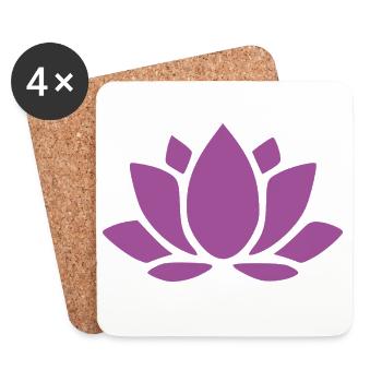 Lotus Flower Lotus Flower Flower Violet Blossom Yoga - Coasters (set of 4) - white - Front